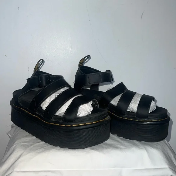 Doc Martens Blaire Leather Platform Sandals Size 6 - Picture 2 of 4